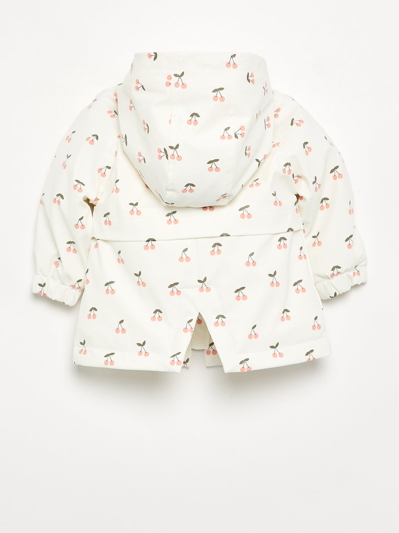 Parka repelente à água com capuz Branco - Kiabi