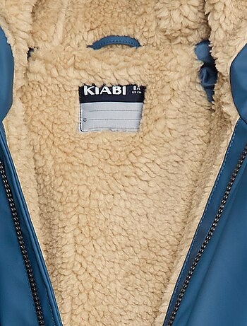 Parka repelente de água com capuz efeito pele de ovelha