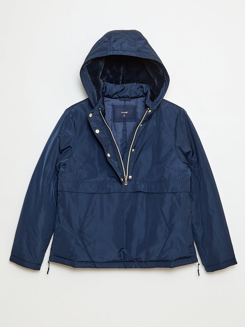 Parka repelente à água com capuz forrado - So Easy Azul - Kiabi