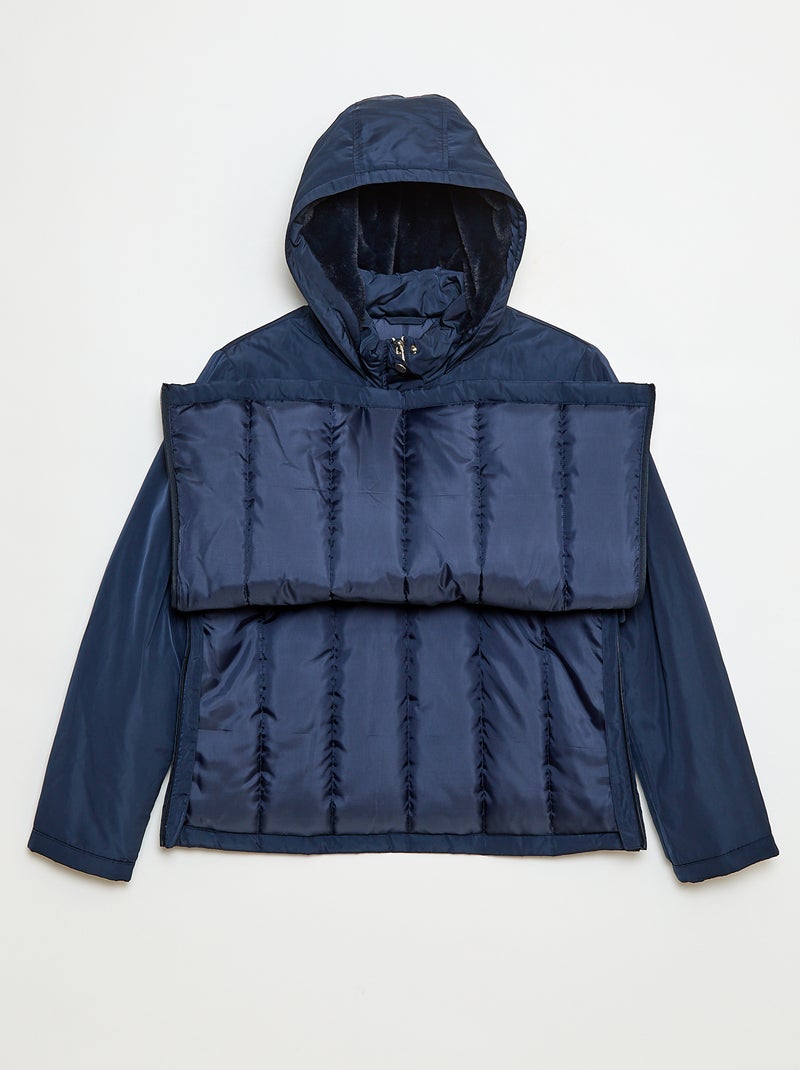 Parka repelente à água com capuz forrado - So Easy Azul - Kiabi