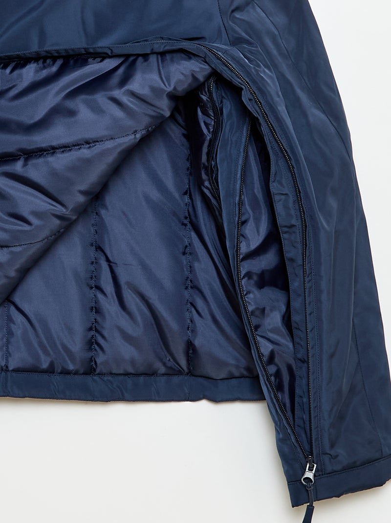 Parka repelente à água com capuz forrado - So Easy Azul - Kiabi