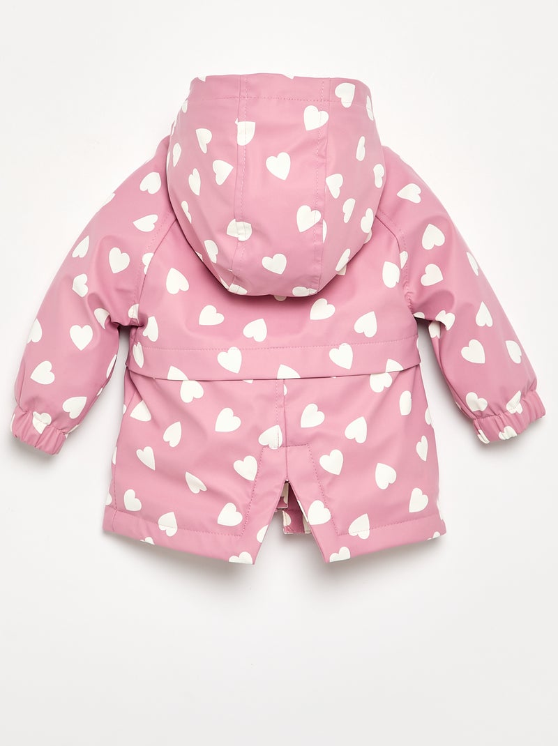 Parka repelente à água com capuz Rosa - Kiabi