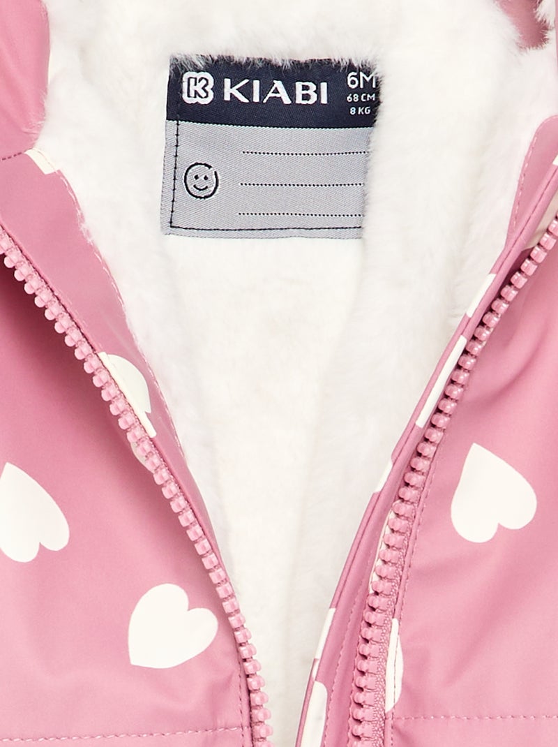Parka repelente à água com capuz Rosa - Kiabi