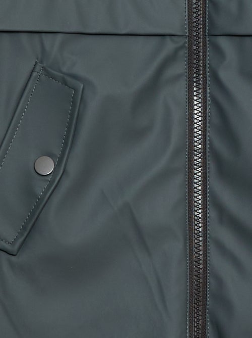 Parka repelente de água com capuz efeito pele de ovelha - Kiabi