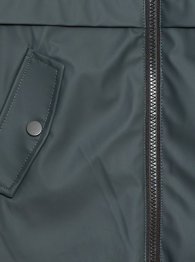 Parka repelente de água com capuz efeito pele de ovelha Cinza - Kiabi