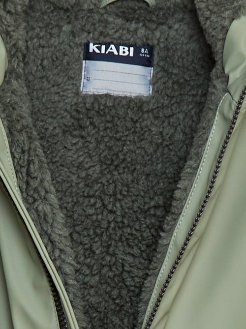 Parka repelente de água com capuz efeito shearling - Kiabi