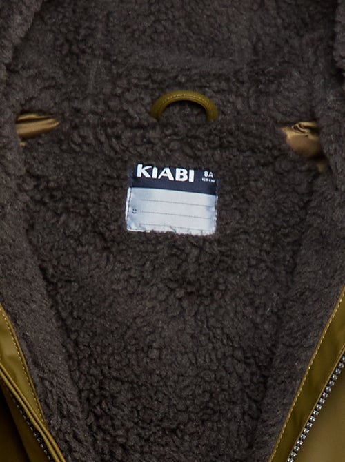 Parka repelente de água com capuz efeito shearling - Kiabi