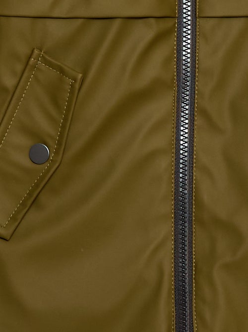 Parka repelente de água com capuz efeito shearling - Kiabi