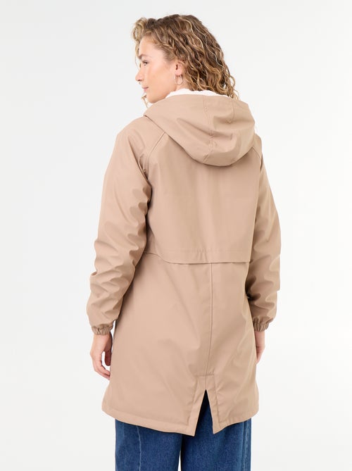 Parka reta forrada em pelo sintético - Kiabi