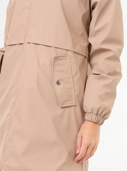 Parka reta forrada em pelo sintético - Kiabi