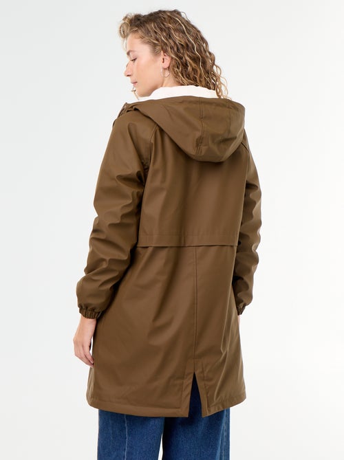 Parka reta forrada em pelo sintético - Kiabi