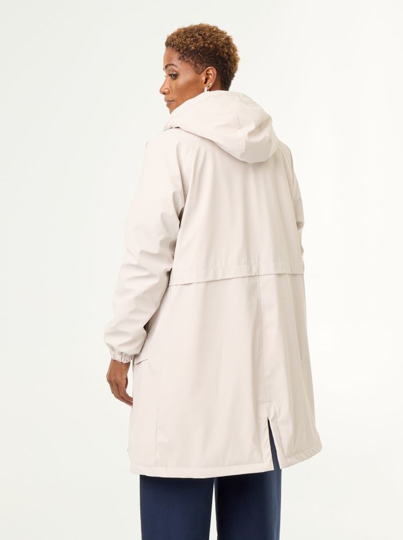 Parka reta forrada em pelo sintético Cinza - Kiabi