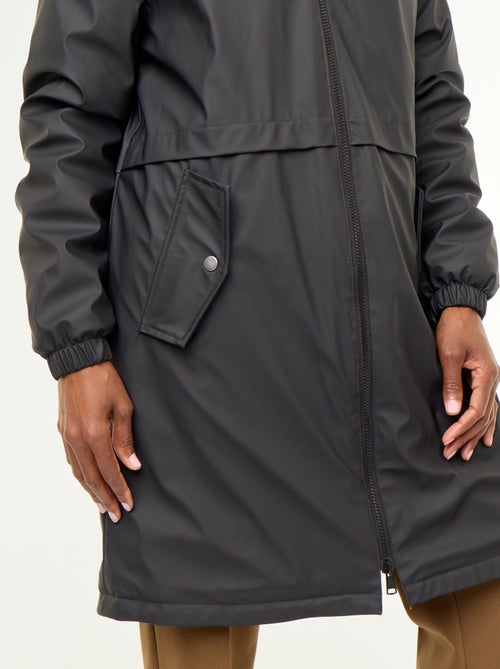 Parka reta forrada em pelo sintético - Kiabi