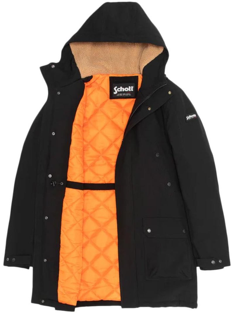 Parka Schott para Homem com Forro Sherpa Preto - Kiabi