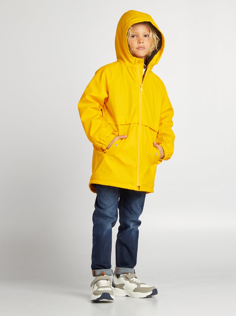 Parka semi-comprida com interior efeito lã de carneiro AMARELO - Kiabi
