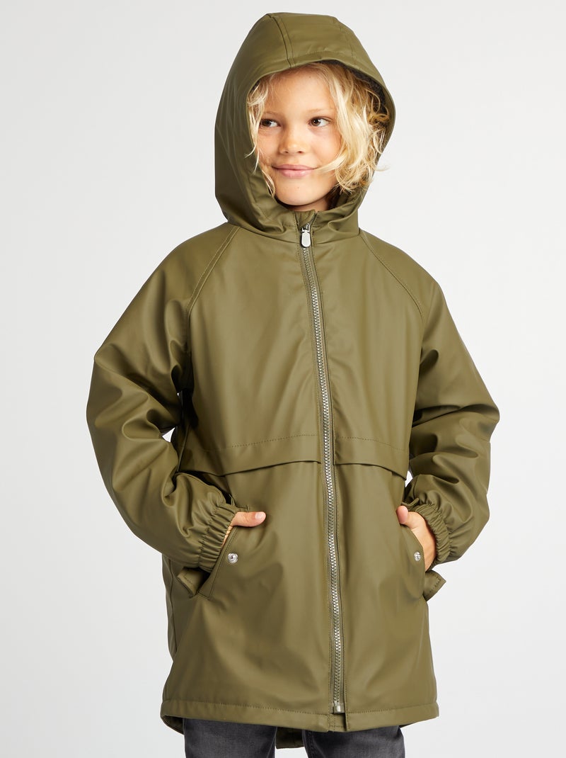 Parka semi-comprida com interior efeito lã de carneiro CAQUI - Kiabi