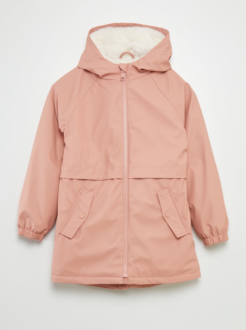Parka semi-comprida forrada com capuz ROSA - Kiabi