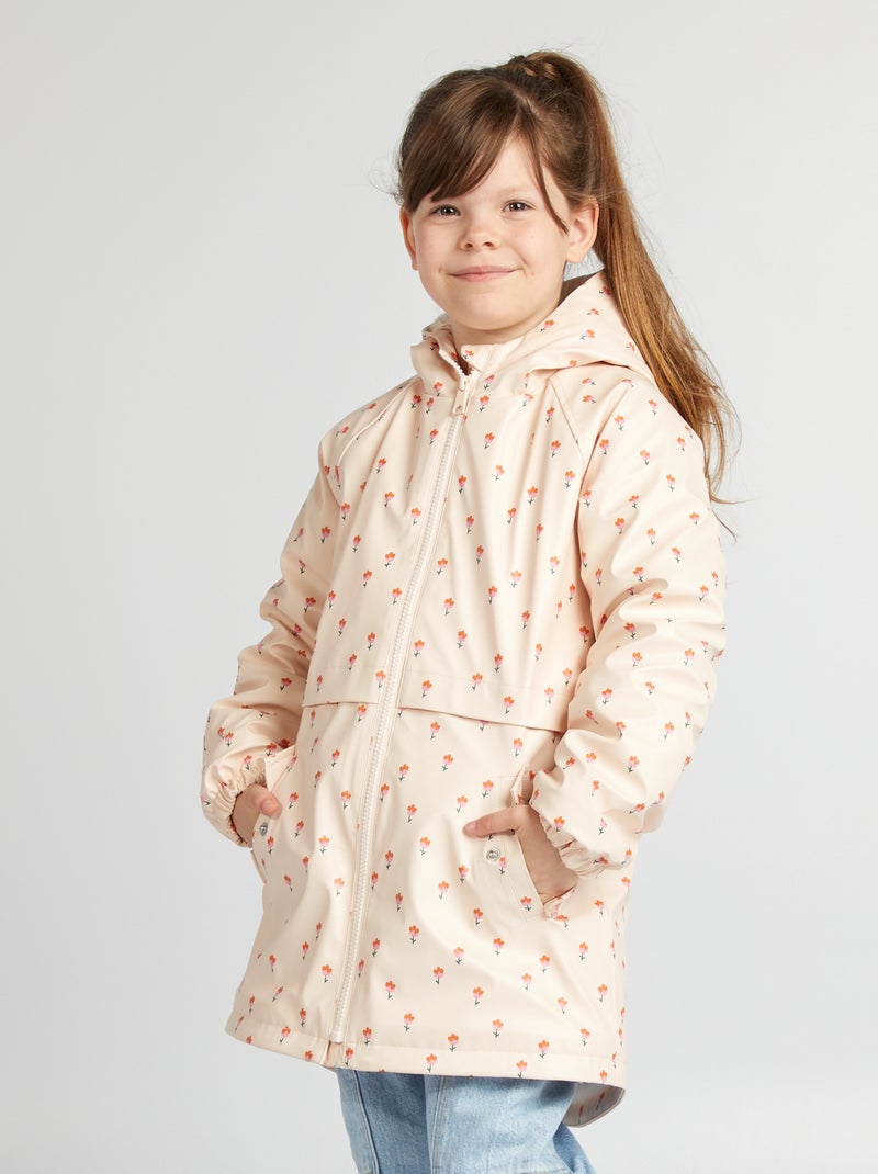 Parka semi-comprida forrada com capuz ROSA - Kiabi