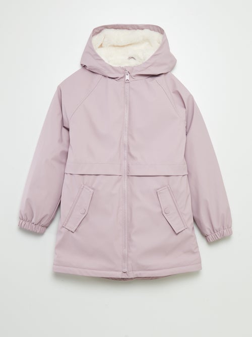 Parka semi-comprida forrada com capuz - Kiabi