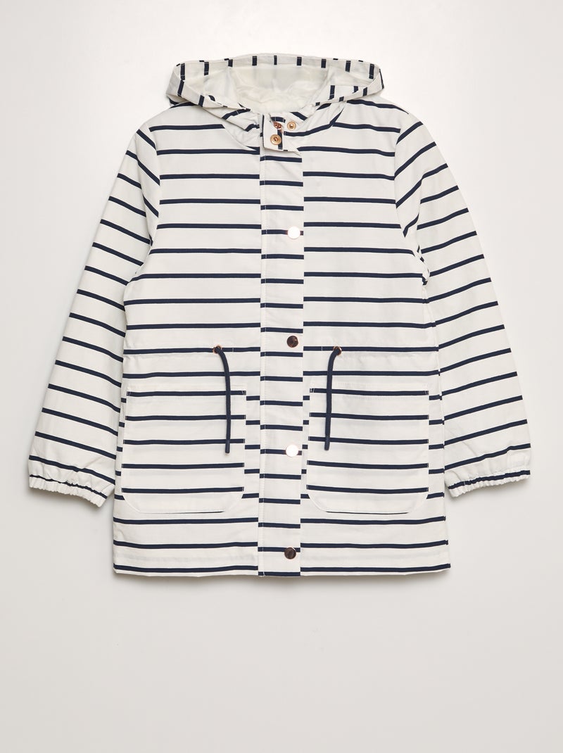 Parka semi-comprida impermeável AZUL - Kiabi