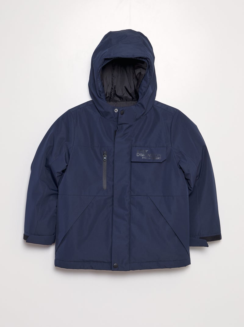 Parka técnica com capuz AZUL - Kiabi