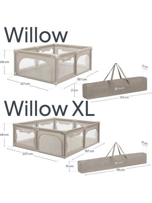 Parque de Bebé LIONELO Willow - Espaço Amplo - Laterais em Rede - Rede Proteção - Kiabi