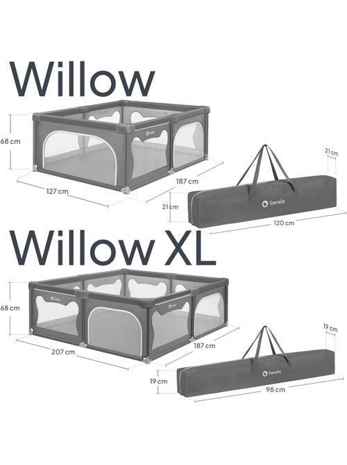 Parque de Bebé LIONELO Willow - Espaço Amplo - Laterais em Rede - Rede Proteção - Kiabi