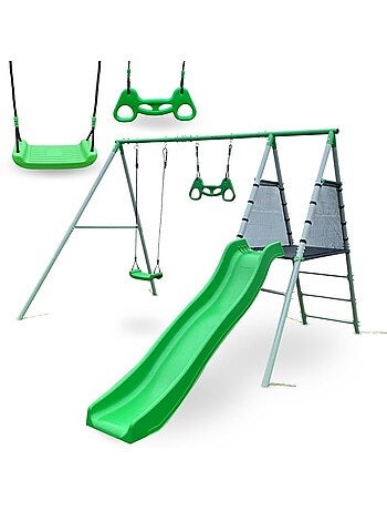Parque infantil de jardim xxl hypermotion com baloiço, trapézio e escorrega