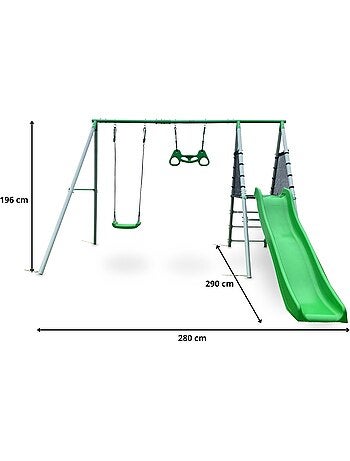Parque infantil de jardim xxl hypermotion com baloiço, trapézio e escorrega