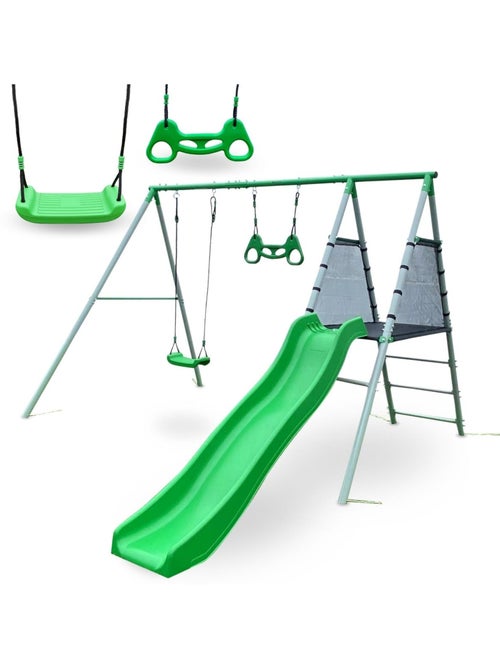 Parque infantil de jardim xxl hypermotion com baloiço, trapézio e escorrega - Kiabi