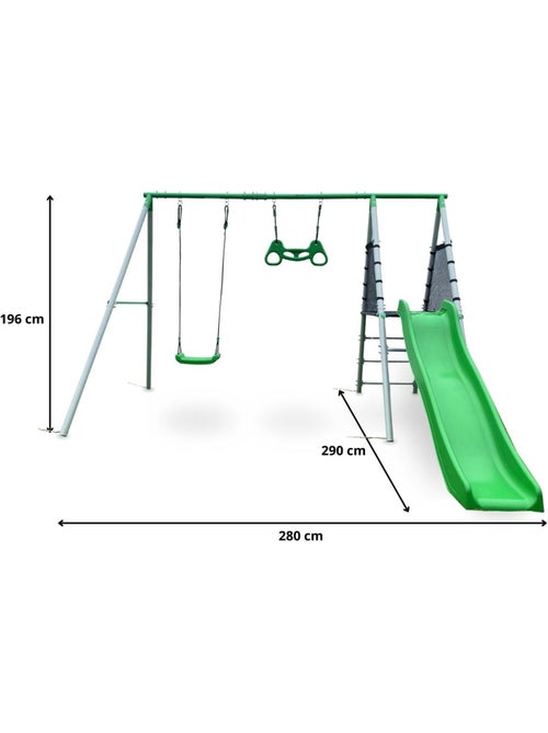 Parque infantil de jardim xxl hypermotion com baloiço, trapézio e escorrega - Kiabi