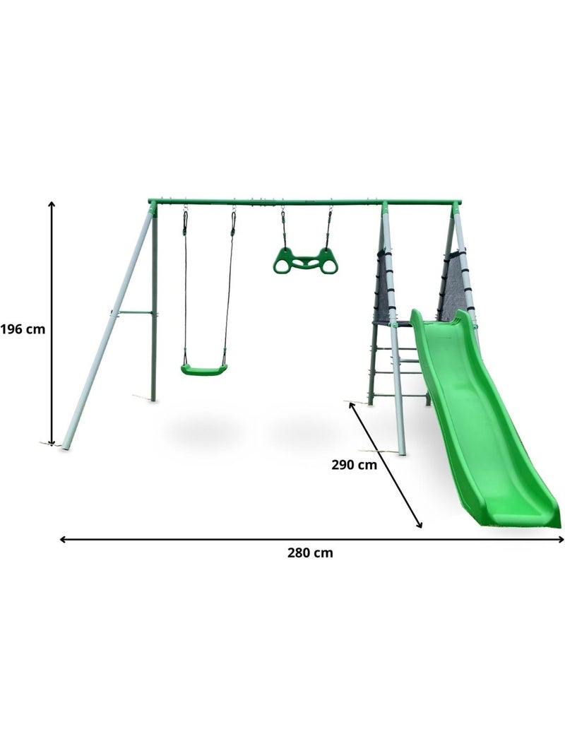 Parque infantil de jardim xxl hypermotion com baloiço, trapézio e escorrega Verde - Kiabi
