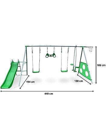 Parque infantil de jardim xxxl com baloiços, escorrega e acessórios