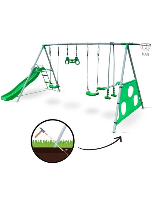 Parque infantil de jardim xxxl com baloiços, escorrega e acessórios - Kiabi
