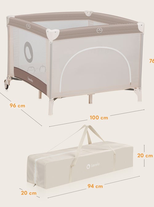 Parque infantil LIONELO Bonnie – 100 x 96 cm – Colchão confortável – Rodas – Bolsa de transporte - Kiabi Parque infantil LIONELO Bonnie – 100 x 96 cm – Colchão confortável – Rodas – Bolsa de transporte - Kiabi