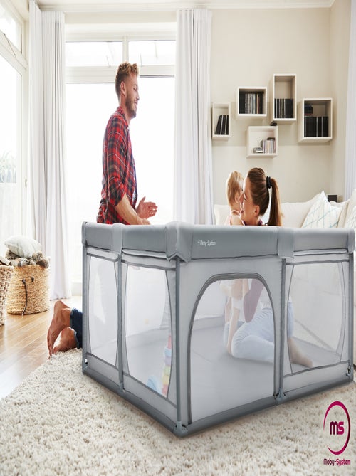 Parque infantil xxl moby-system 200 x 180 cm – dobrável, seguro e fácil de transportar - Kiabi Parque infantil xxl moby-system 200 x 180 cm – dobrável, seguro e fácil de transportar - Kiabi