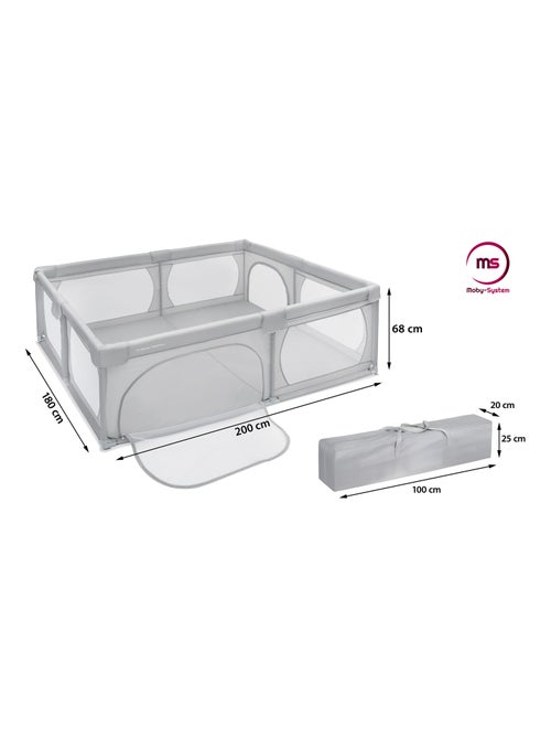 Parque infantil xxl moby-system 200 x 180 cm – dobrável, seguro e fácil de transportar - Kiabi Parque infantil xxl moby-system 200 x 180 cm – dobrável, seguro e fácil de transportar - Kiabi