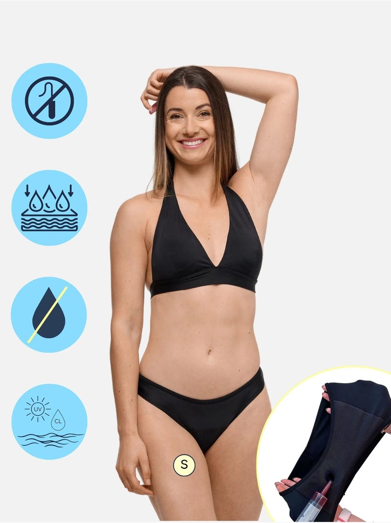 Parte de baixo biquíni menstrual - Mulher e adolescente - Fluxo Médio - Eva Preto - Kiabi
