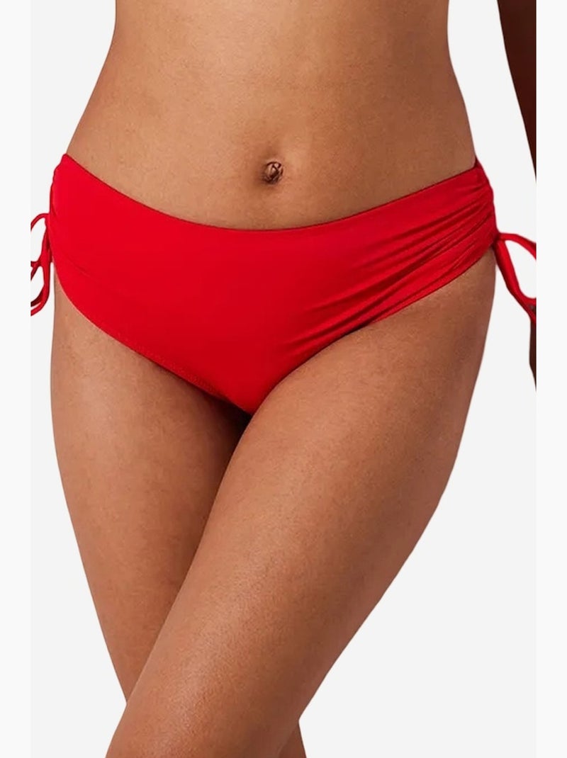Parte de baixo de biquíni basic cintura alta com argola penti Vermelho - Kiabi