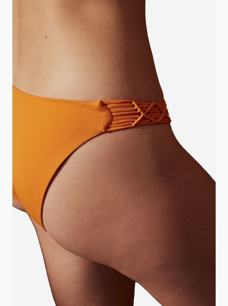 Parte de baixo de biquíni basic macrame penti Laranja - Kiabi