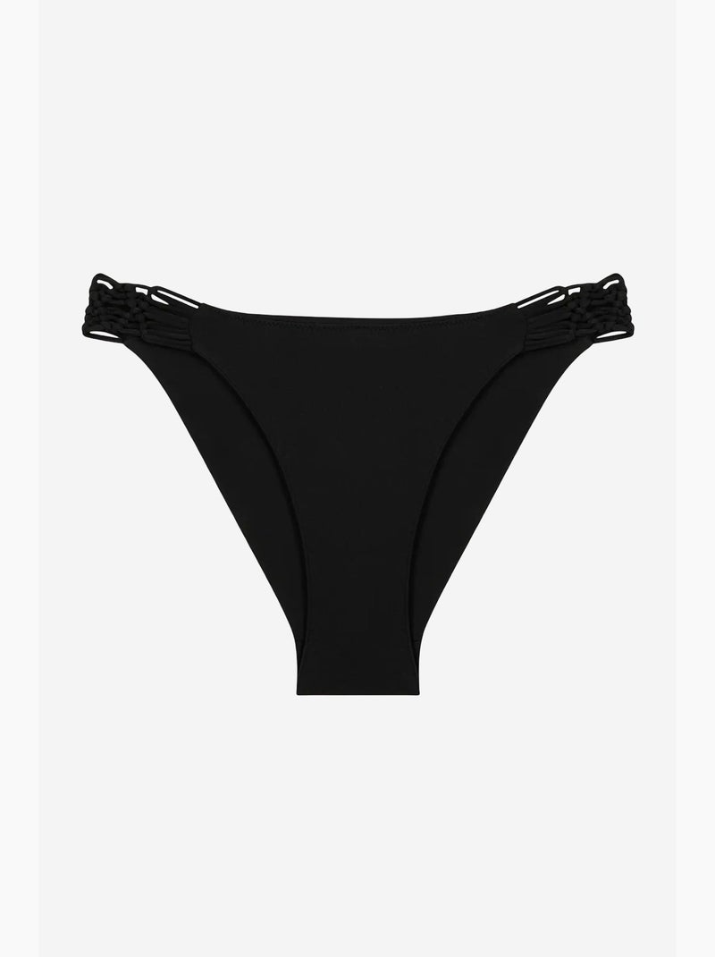 Parte de baixo de biquíni básica com detalhe em macramé nas laterais penti Preto - Kiabi