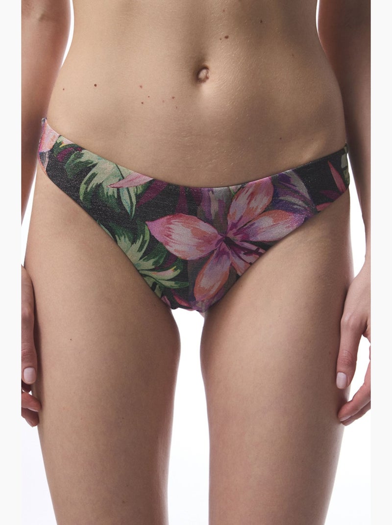 Parte de baixo de biquíni brasileira briella com padrão floral penti Preto/Verde/Rosa - Kiabi