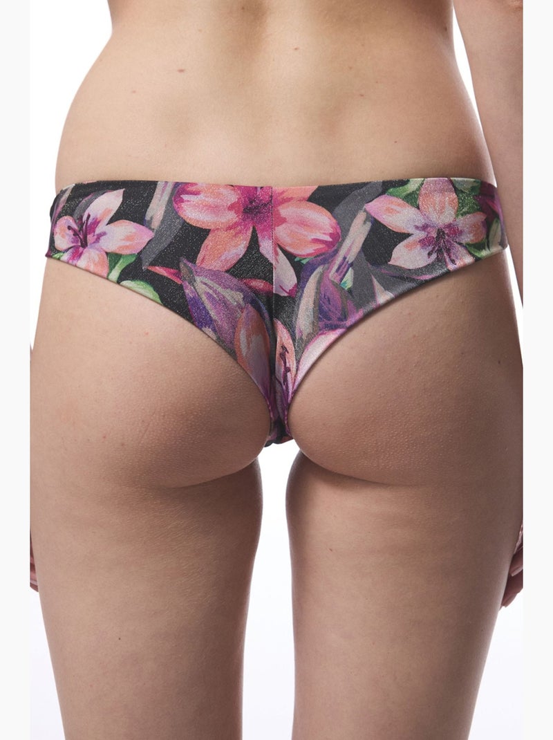 Parte de baixo de biquíni brasileira briella com padrão floral penti Preto/Verde/Rosa - Kiabi