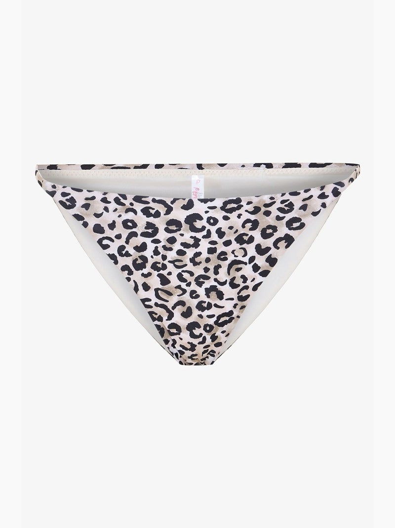 Parte de baixo de biquíni brasileira leo com padrão de leopardo penti Branco Preto - Kiabi