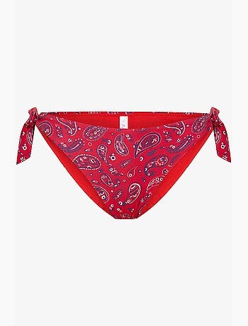 Parte de baixo de biquíni brasileiro bandana com padrão étnico e fivela penti