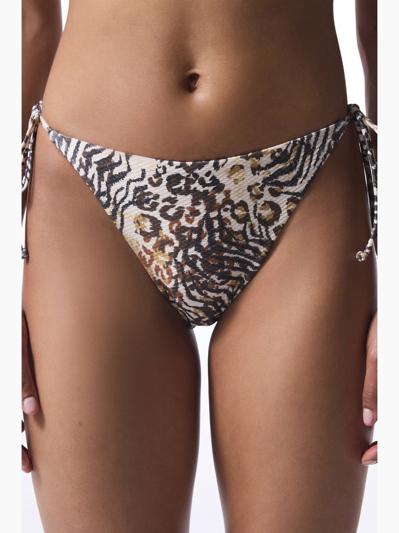 Parte de baixo de biquíni brissa com padrão leopardo penti Branco Preto - Kiabi