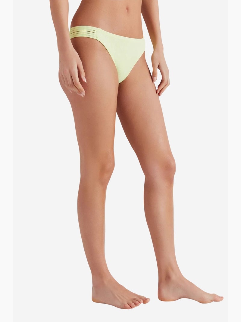 Parte de baixo de biquíni canelada basic chic penti Verde tília - Kiabi