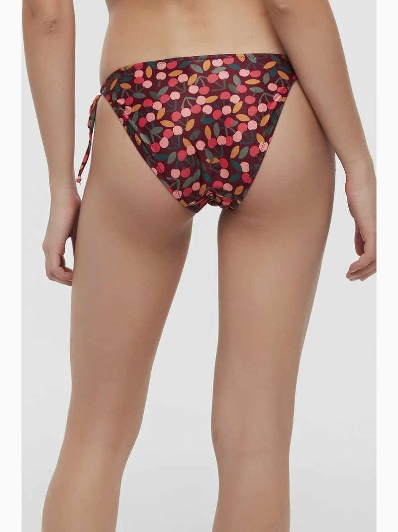 Parte de baixo de biquíni cherry de mulher penti Preto Vermelho - Kiabi