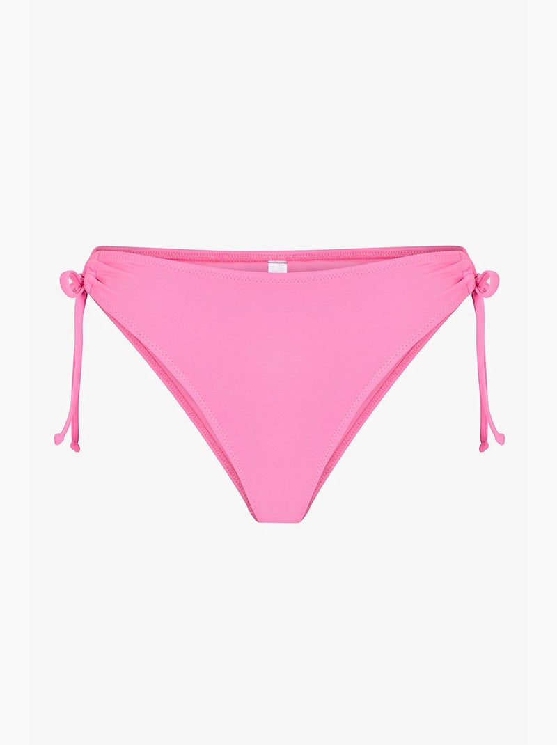 Parte de baixo de biquíni de cintura baixa com argolas penti Rosa-fluo/Solinotes - Kiabi