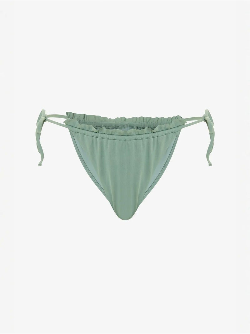 Parte de baixo de biquíni de cintura baixa com laço super frill penti Verde - Kiabi